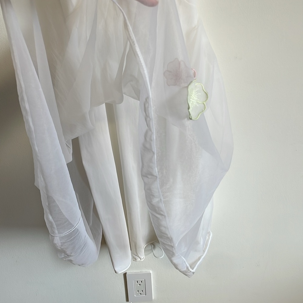Warner’s Chemise Nightie SM White Romantic Appliqué VTG Slip Floral Chiffon - Picture 15 of 15